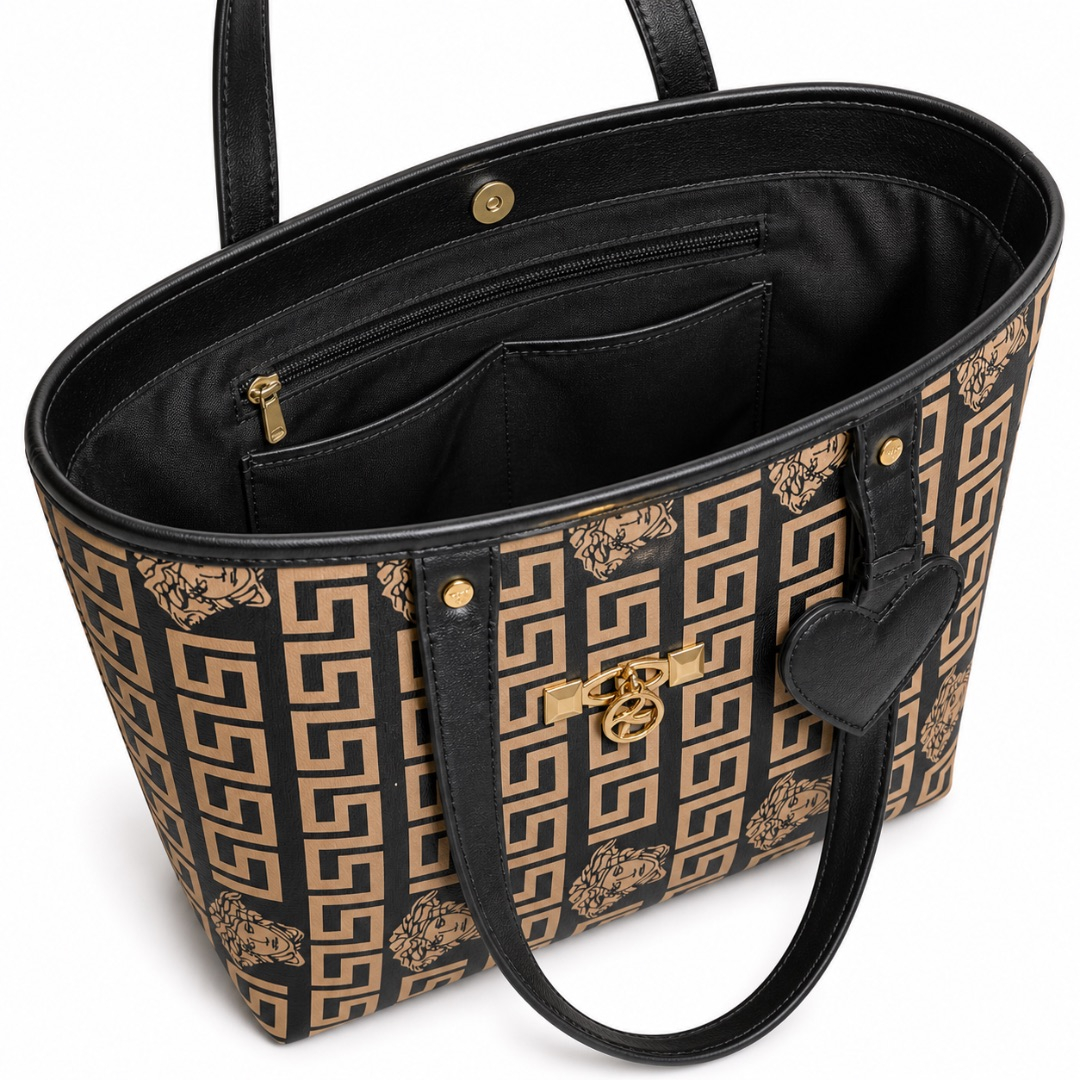 Womens Geometric Print Tote Shoulder Bag