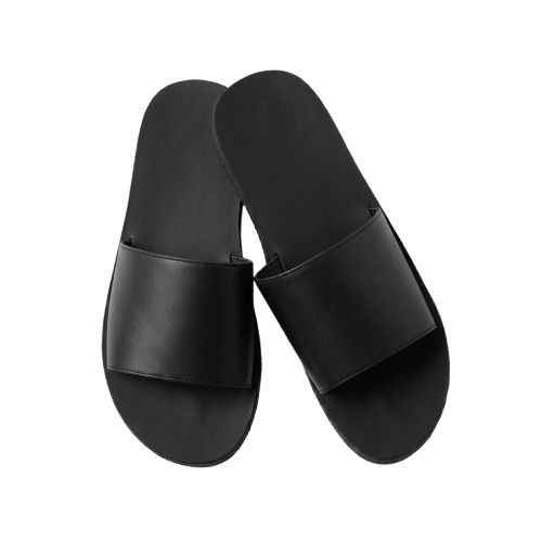 Matte Finish Slide Sandals with Graphic Pattern Detail