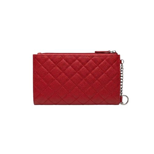 Quilted Faux Leather Crossbody Bag Crimson Red