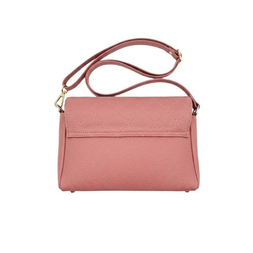 Quilted Faux Leather Crossbody Bag Dusty Rose