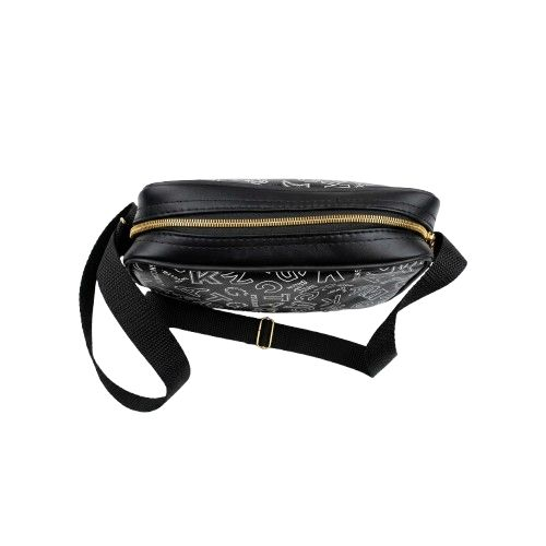 Monochrome Graphic Print Crossbody Bag