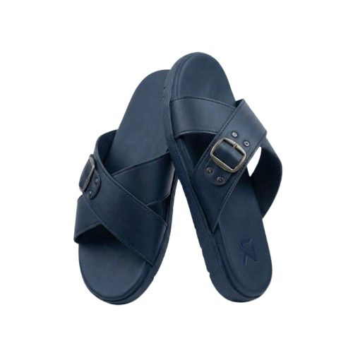 Mens Cross Strap Sandals with Buckle Detail