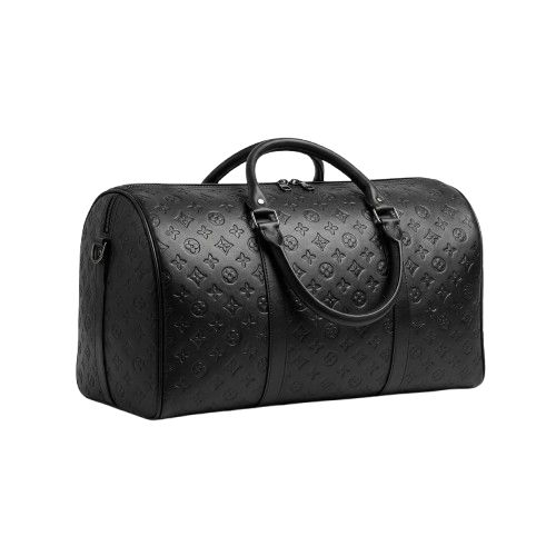Embossed Leather Large Duffel Bag