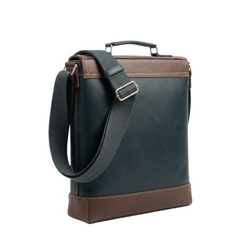 Black and Brown Checkered Pattern Messenger Bag