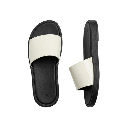 Black and White Contrast Slide Sandals