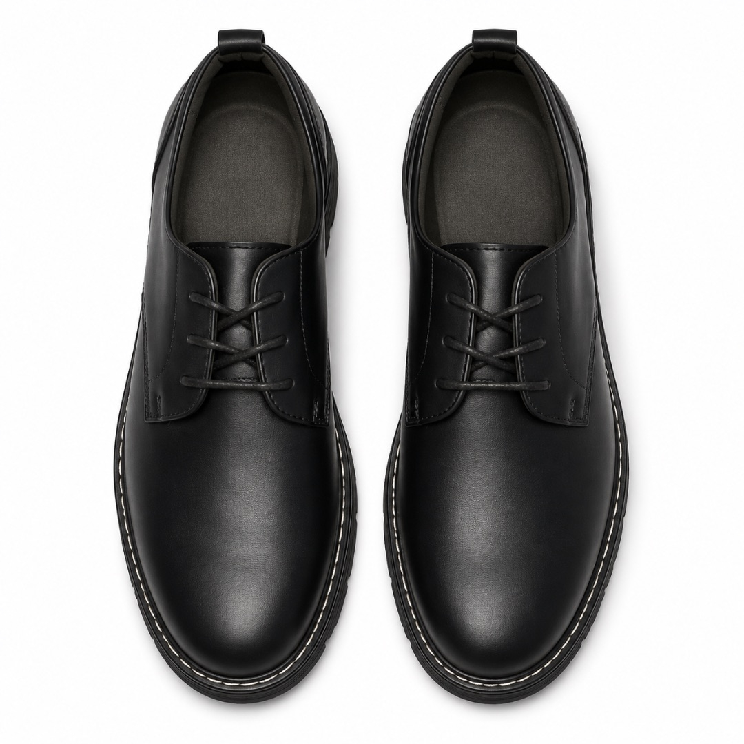 Classic Black Casual Lace Up Mens Shoe