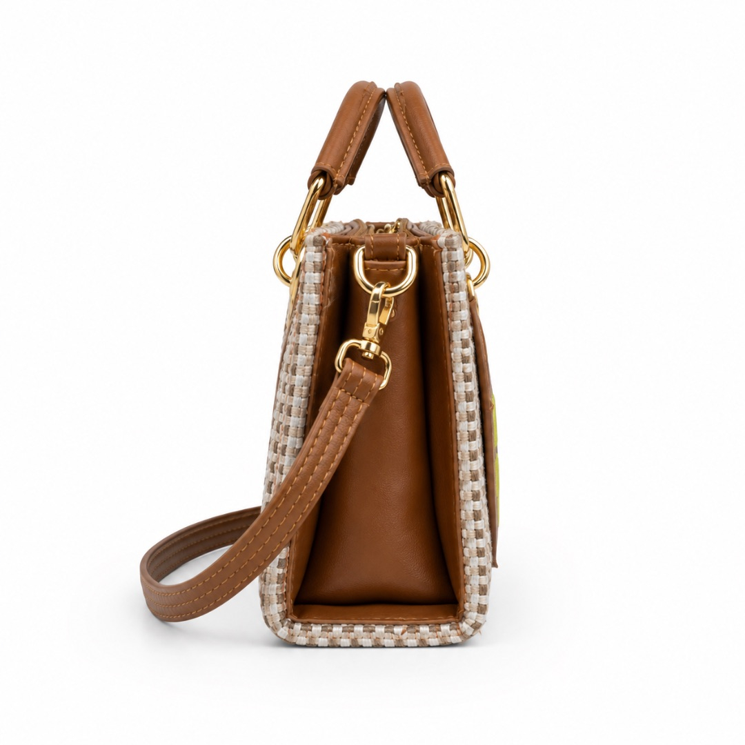 Womens Woven Mini Tote Crossbody Bag