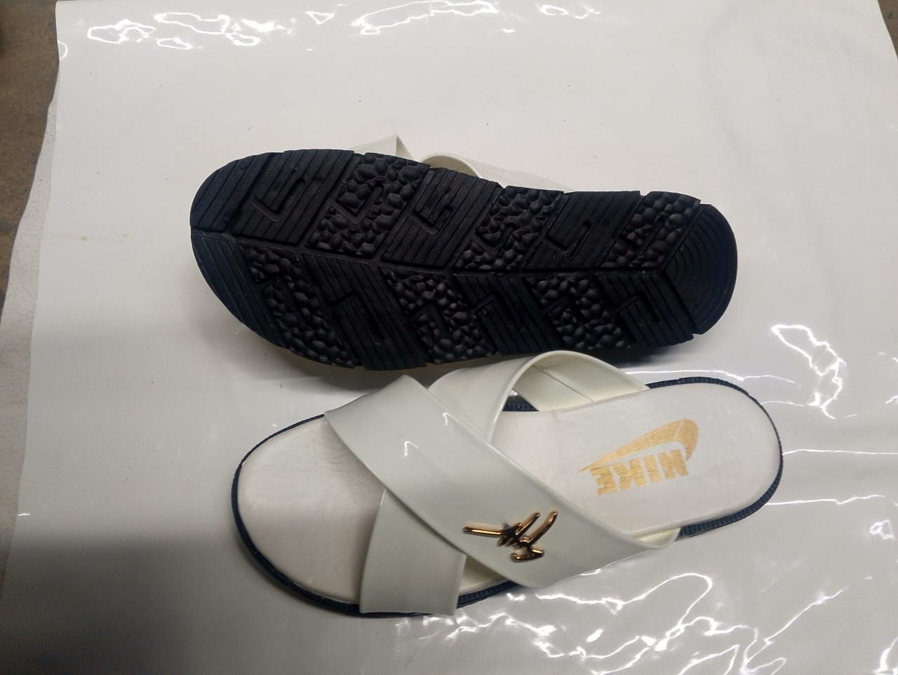 Luxury White Cross Strap Slide Sandals