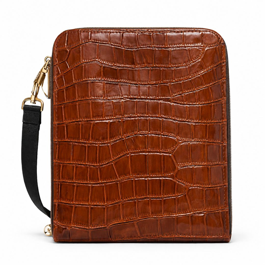 Premium Green Crocodile Texture Crossbody Bag