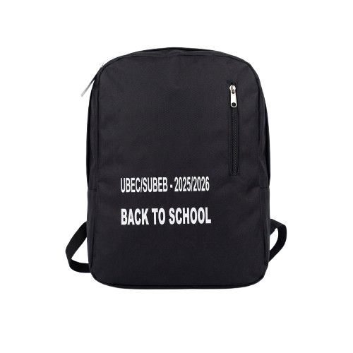 Black Minimalist Backpack with Padded Straps and Back Panel