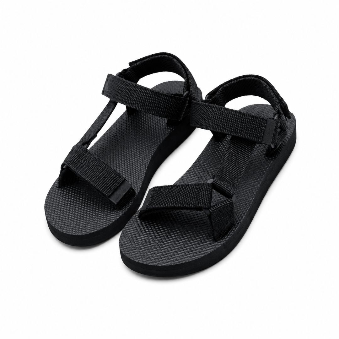 Versatile Black Utility Strap Trekking Sandal