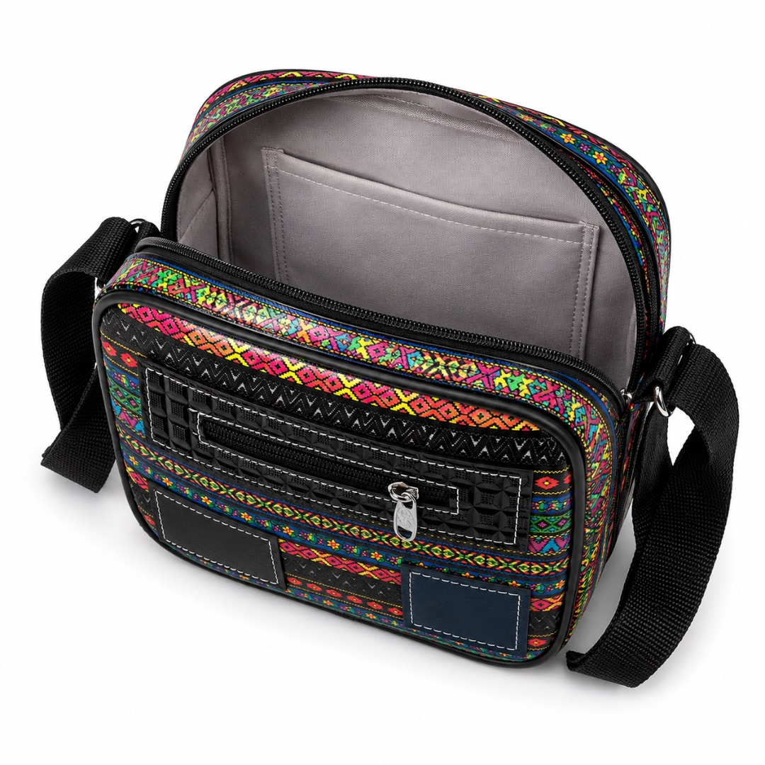 Luxury Multicolor Tribal Pattern Crossbody Shoulder Bag