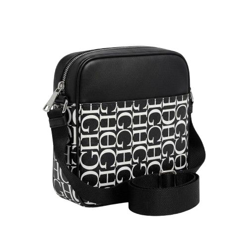 Black and White Patterned Crossbody Bag