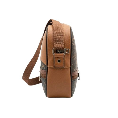 Brown Patterned Messenger Bag