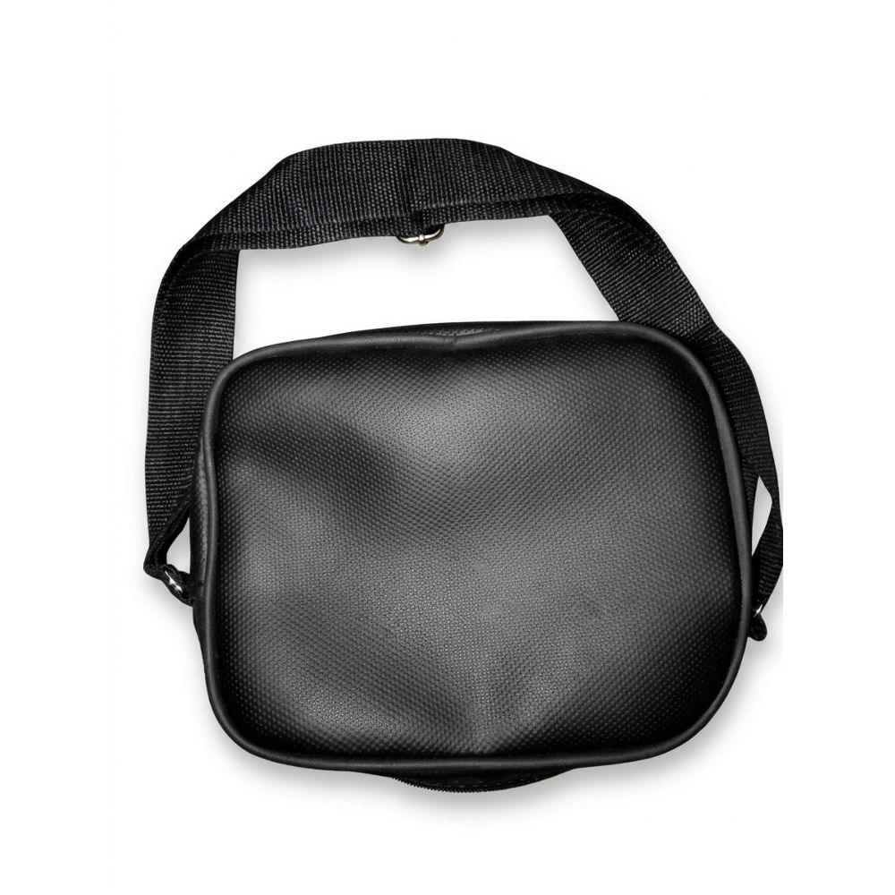 Black Embossed Crocodile Messenger Bag