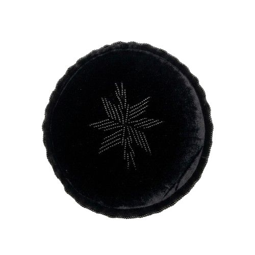 Black Velvet Beaded Starburst Cap