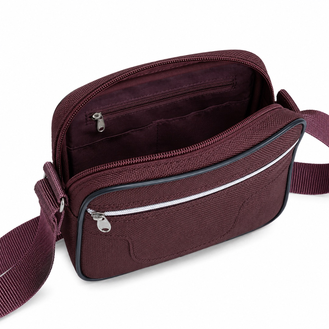 Luxury Wine Embossed Crossbody Shoulder Bag for Men and Women