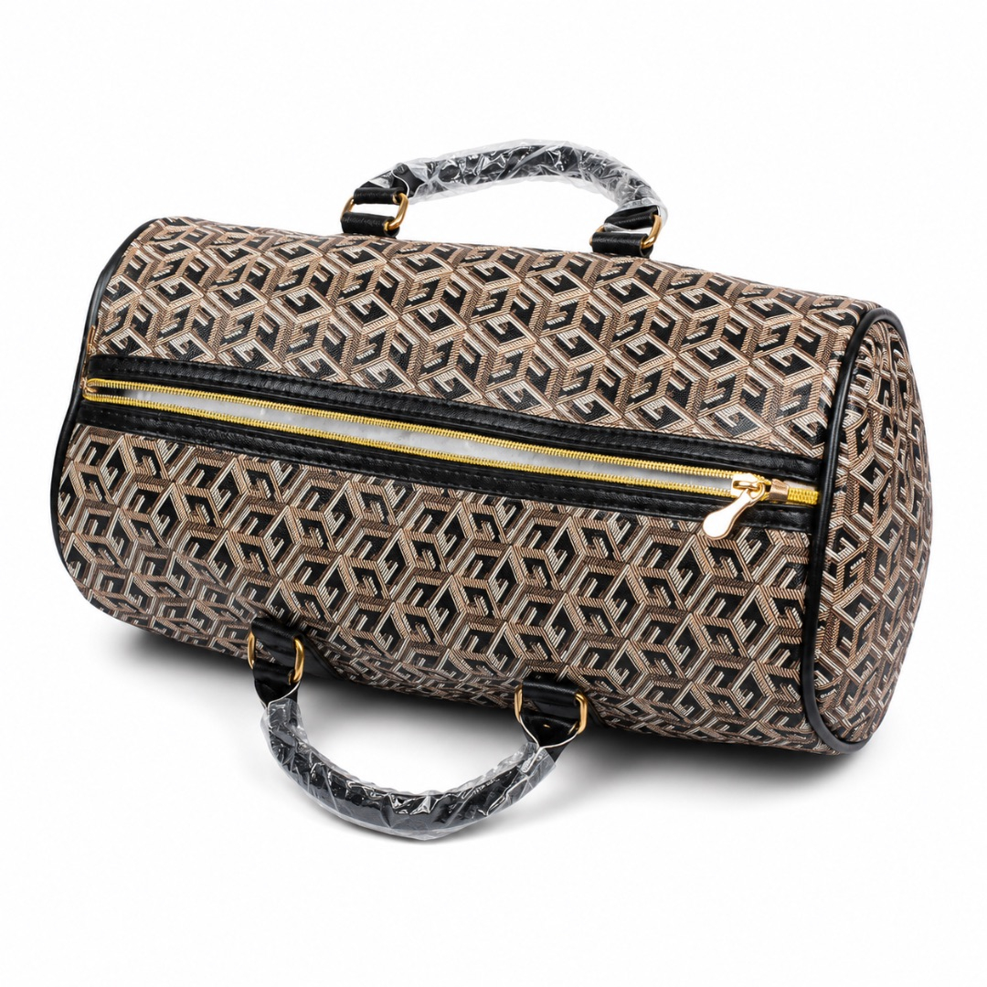 Luxury Geometric Print Travel Duffel Bag