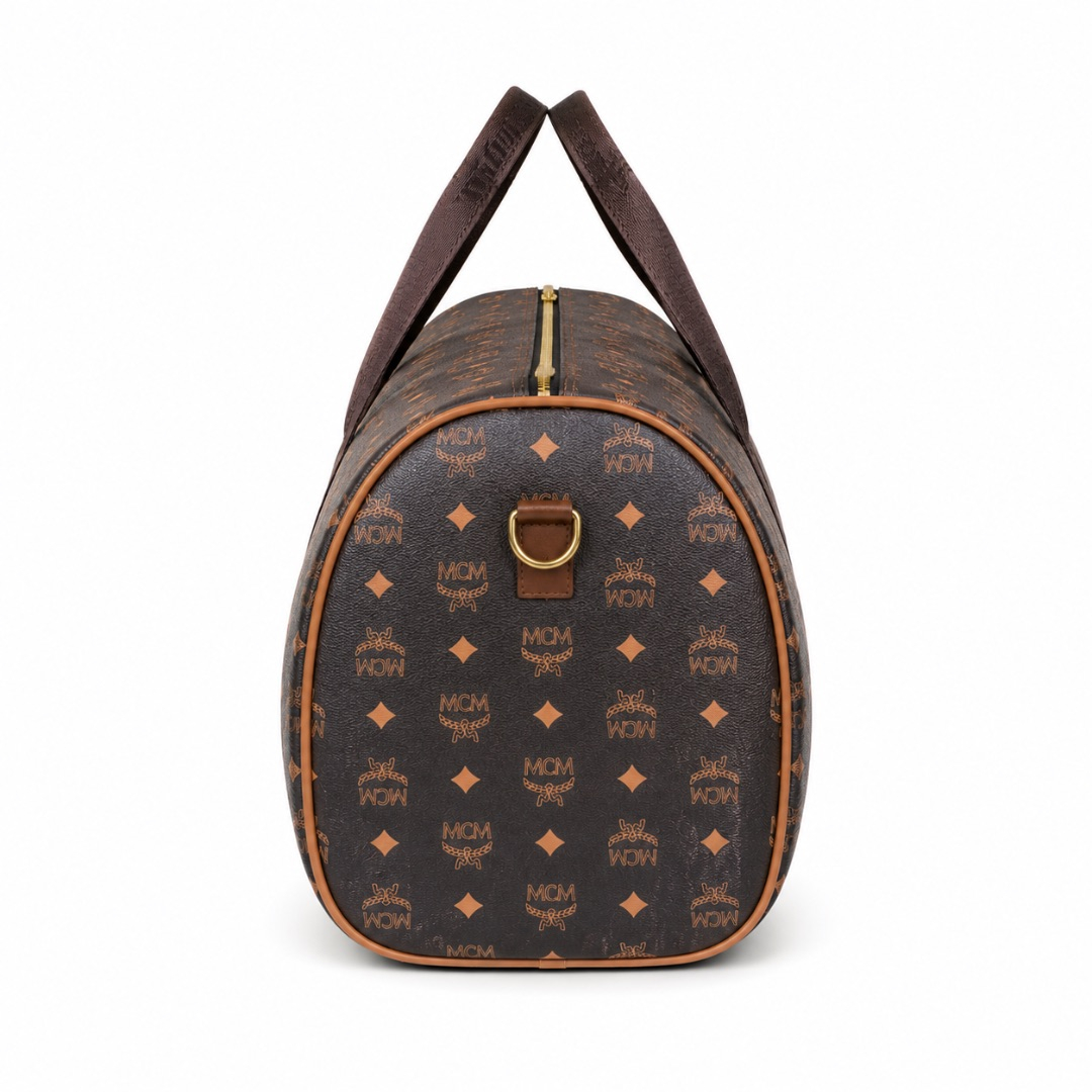 Luxury Brown Monogram Print Travel   Duffel Bag