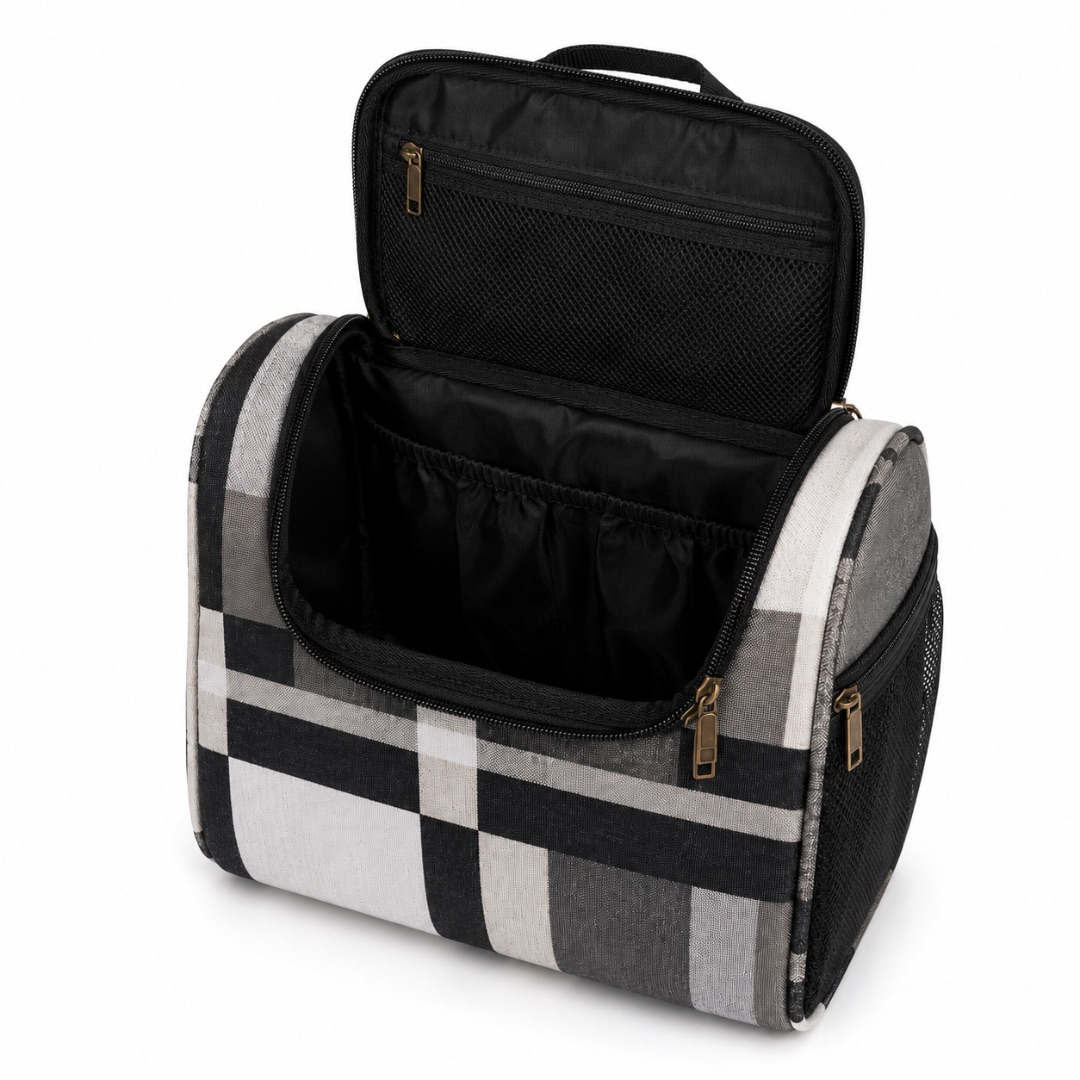 Luxury Black and White Plaid Travel Bag