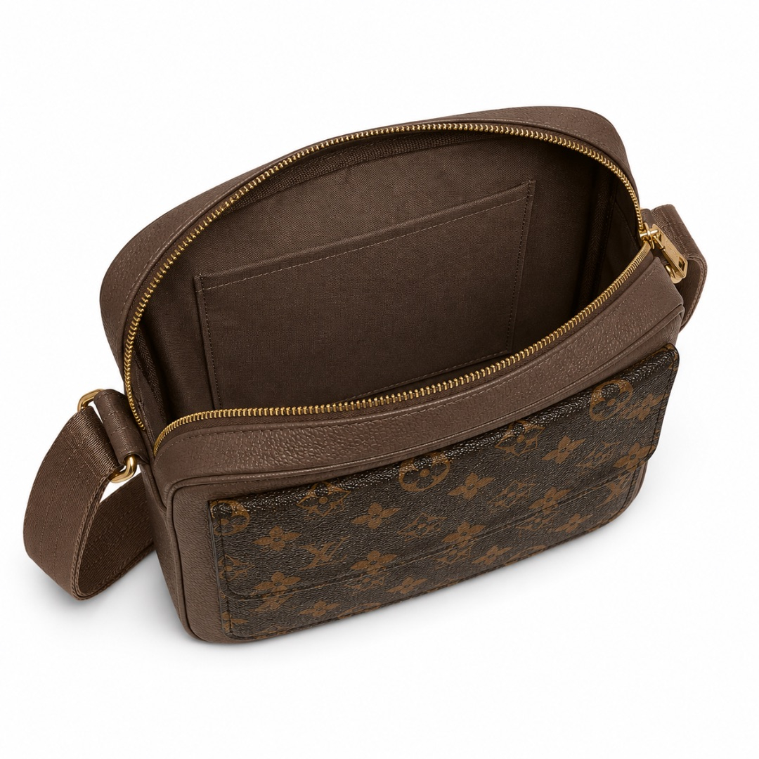 Classic Brown Monogram Crossbody Bag