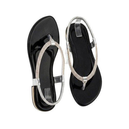 Embellished Sandals with Rhinestone Straps