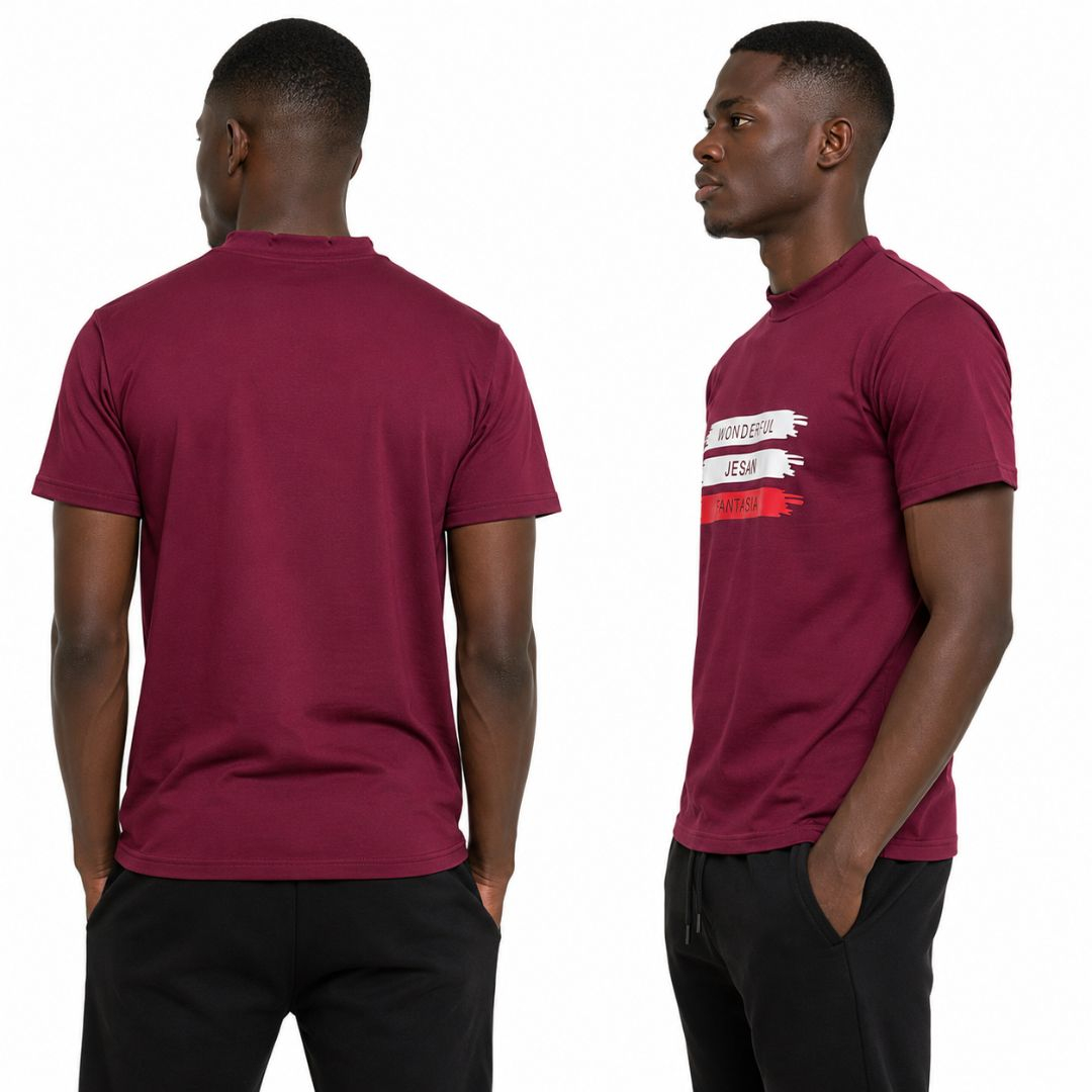 Unisex Burgundy Graphic T Shirt