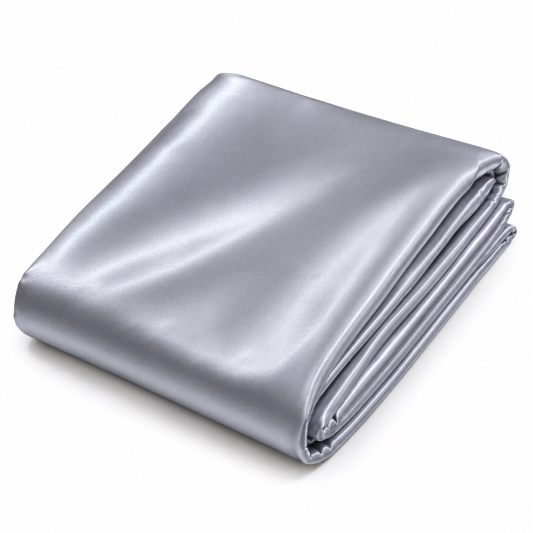 Luxury Silver Satin Fabric Material