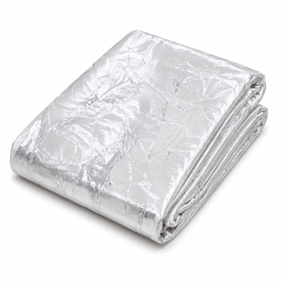 Luxury White Textured Brocade Fabric Material