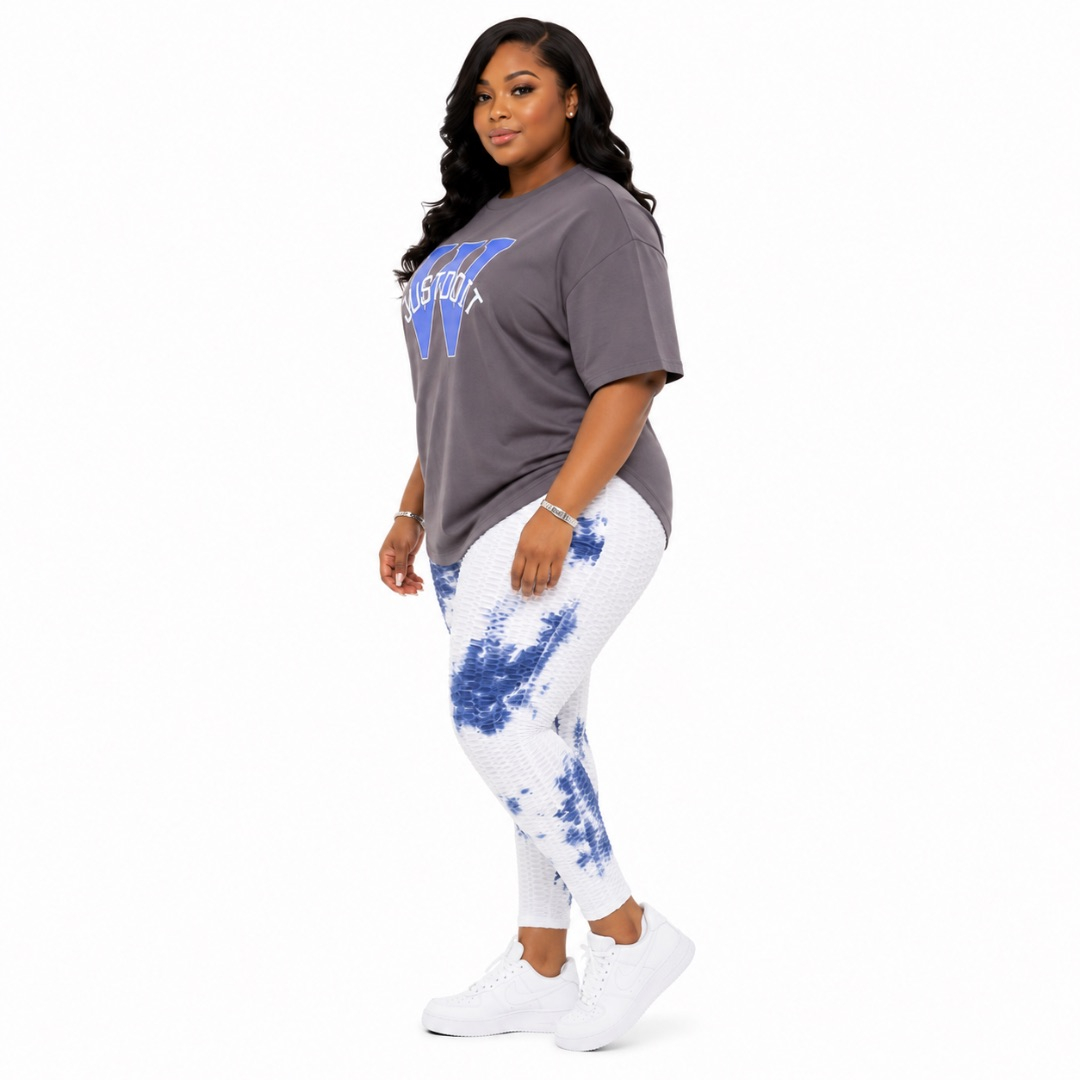 Womens Brown Graphic T Shirt and Leggings Set