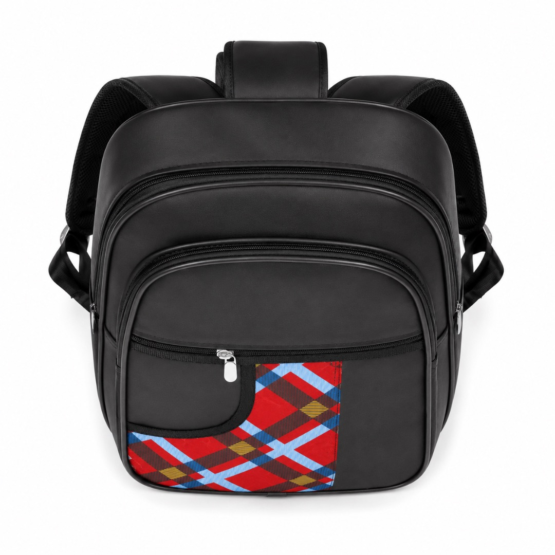 Black Pattern Accent Faux Leather Crossbody bag