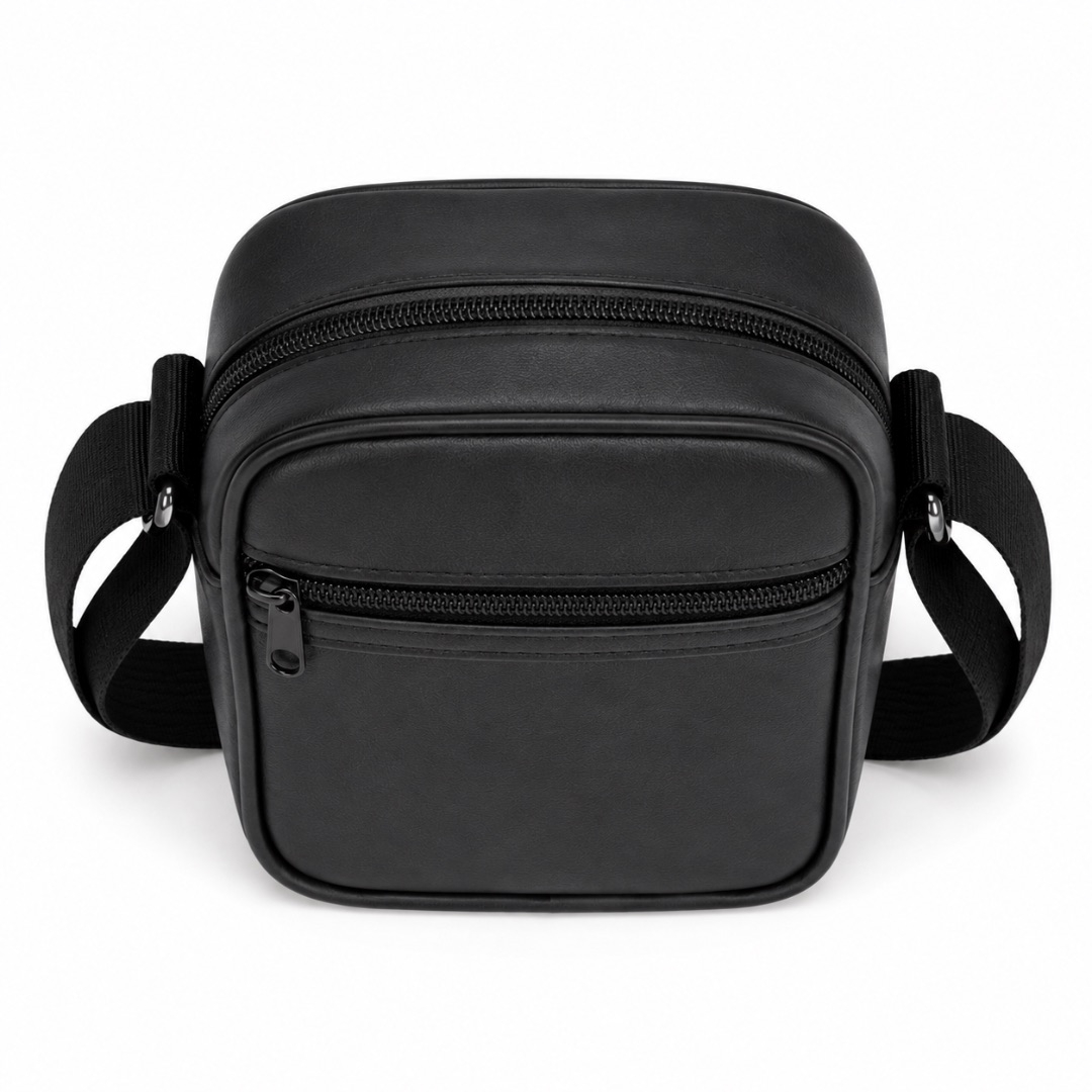 Black Mini Faux Leather Crossbody Bag