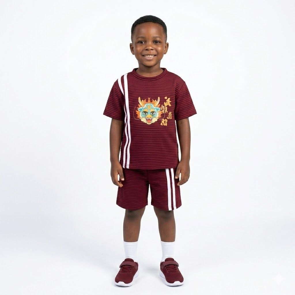 Crimson Dragon Ribbed Sport Set