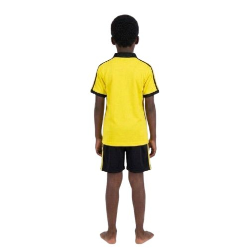 Kids Yellow Polo Shirt and Black Sports Shorts Set