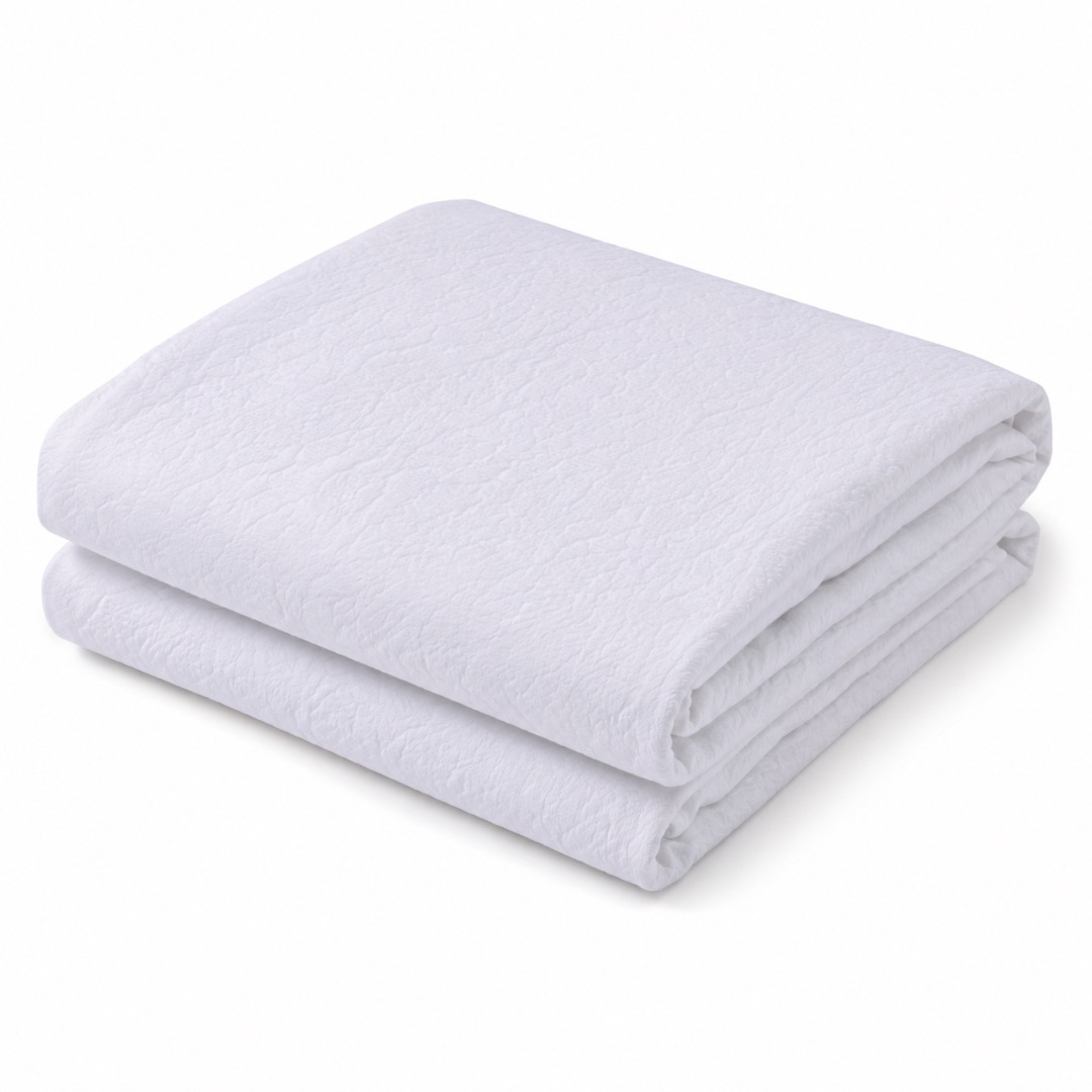 White Embossed Textured Clothing Fabric Material