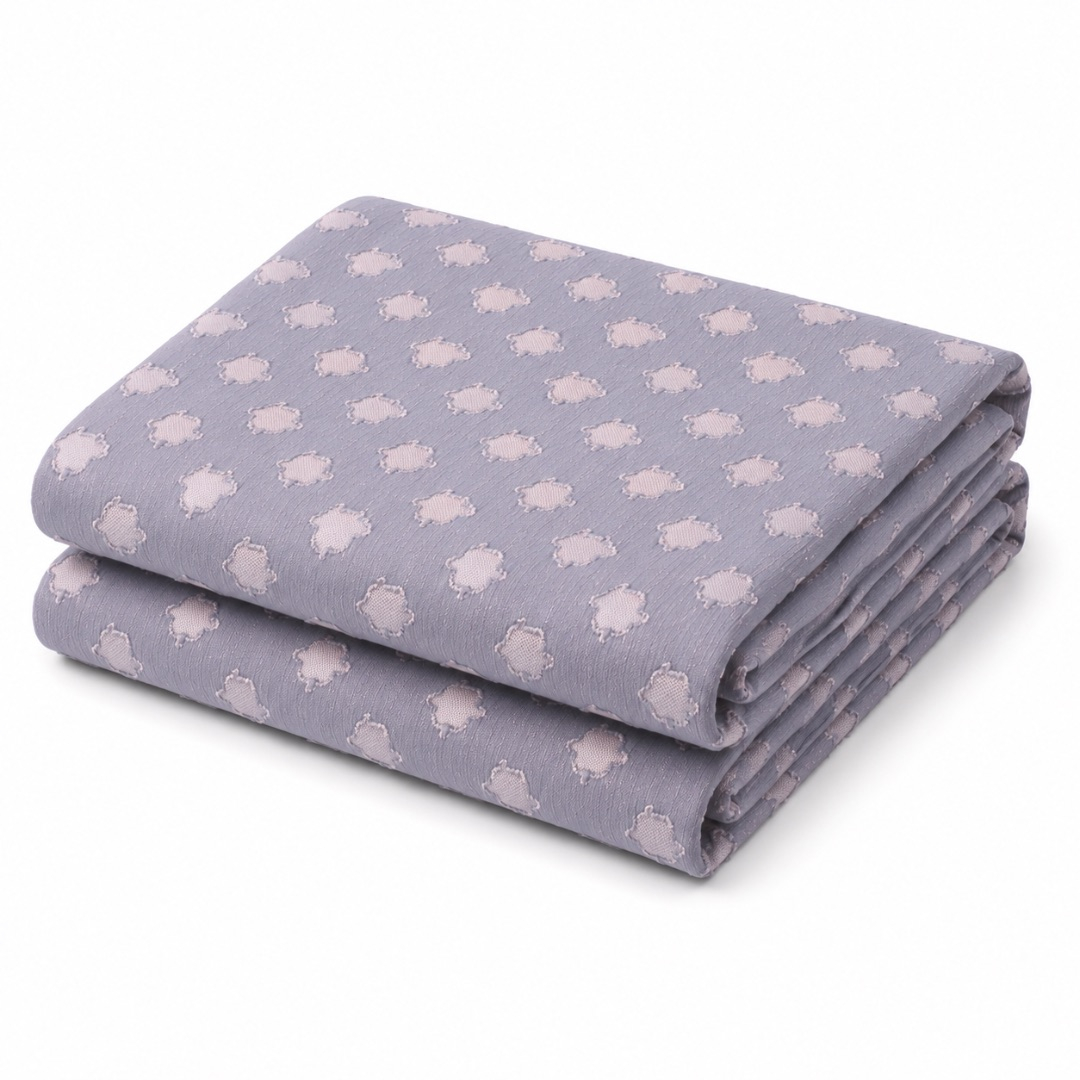 Lavender Textured Polka Dot Chiffon Fabric Material