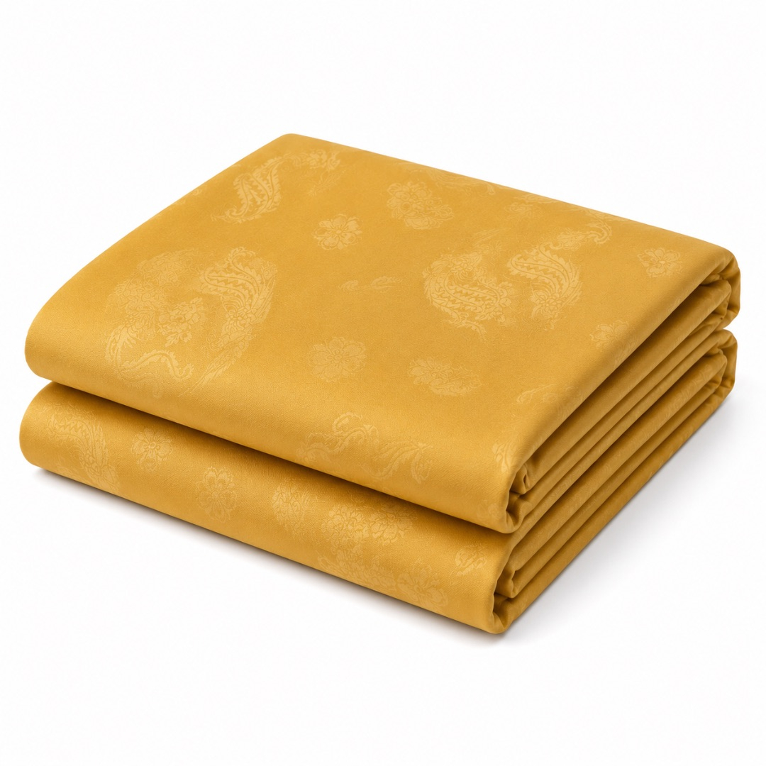Golden Yellow Jacquard Luxury Fashion Fabric