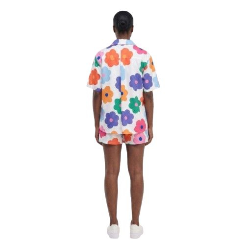 Floral Print Womens ButtonUp Blouse