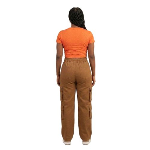 Womens Plus Size 2 Piece Crop Top & Cargo Pants Set