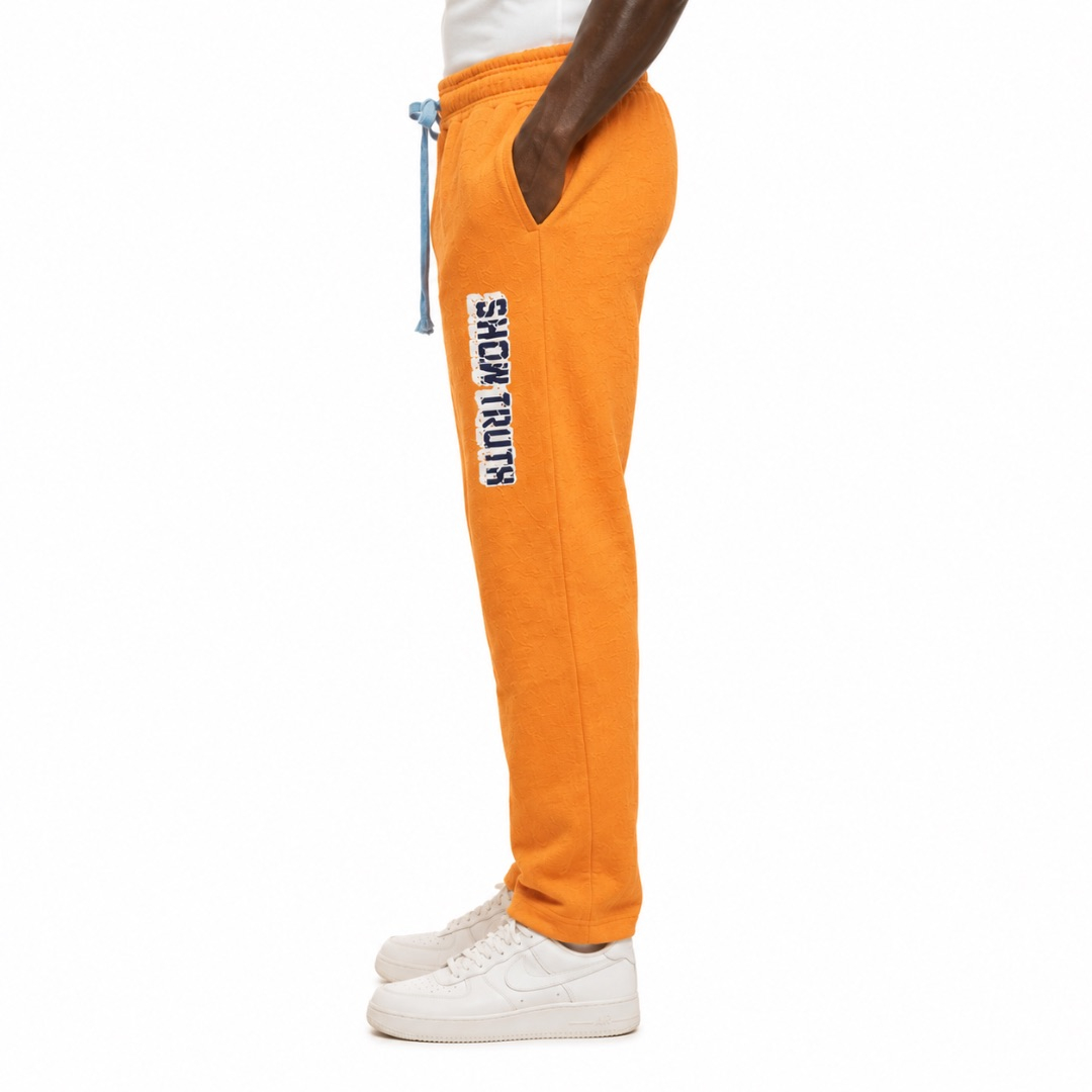 Orange Mens Graphic Jogger Sweatpants
