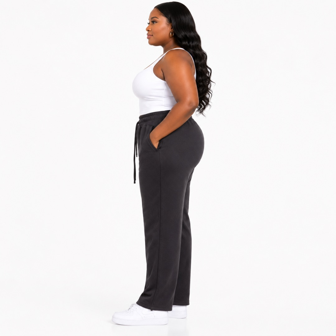 Unisex Black Slim Fit Casual Sweatpants