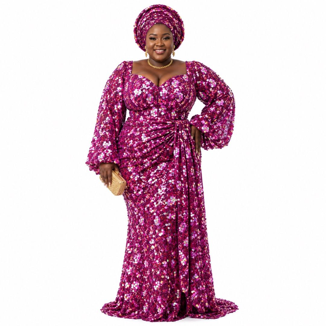 Luxury Fuchsia Pink Multi Sequin Glam Fabric