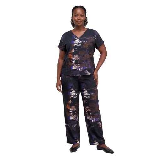 Dark Abstract Paint Splatter Fabric