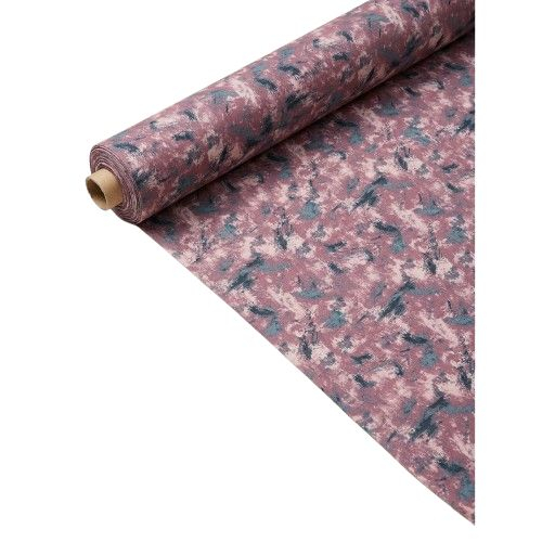 Mauve and Teal Abstract Mottled Print Fabric