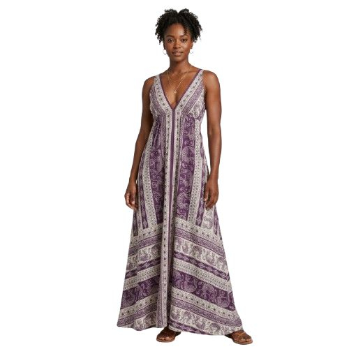 Purple Elephant and Geometric Print Bohemian Fabric