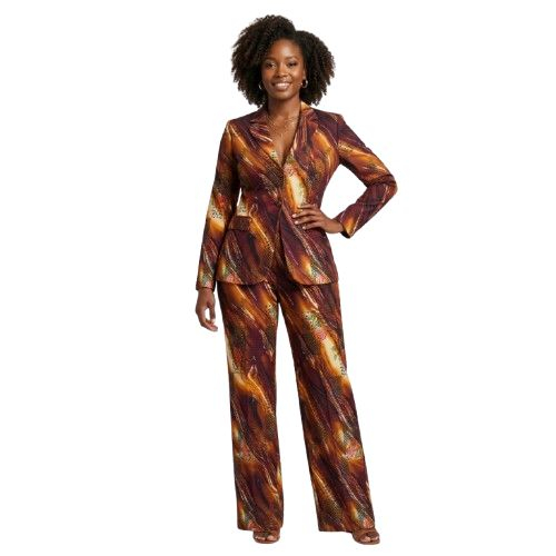 Abstract Floral and Geometric Multi Toned Apparel Fabric