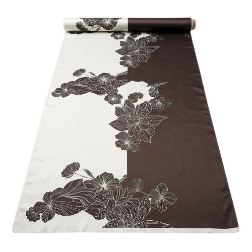 Geometric Floral Pattern Dual Tone Satin Fabric