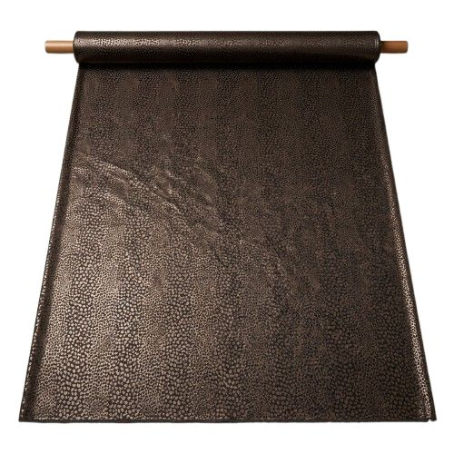 Shimmering Dark Bronze Jacquard Fabric with Geometric Spot Pattern