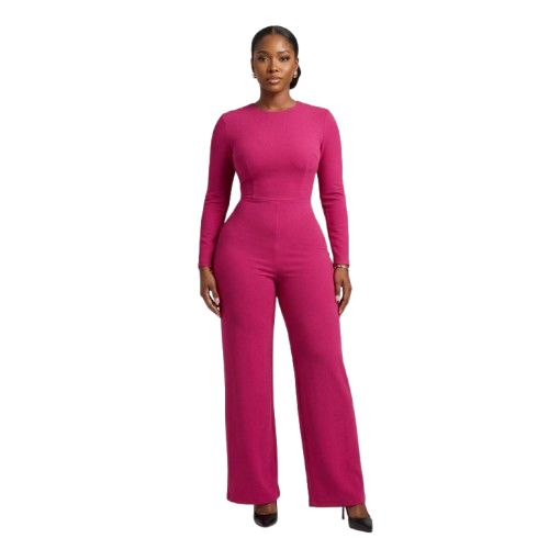 Fuchsia Deep Pink Plain Crepe Fabric