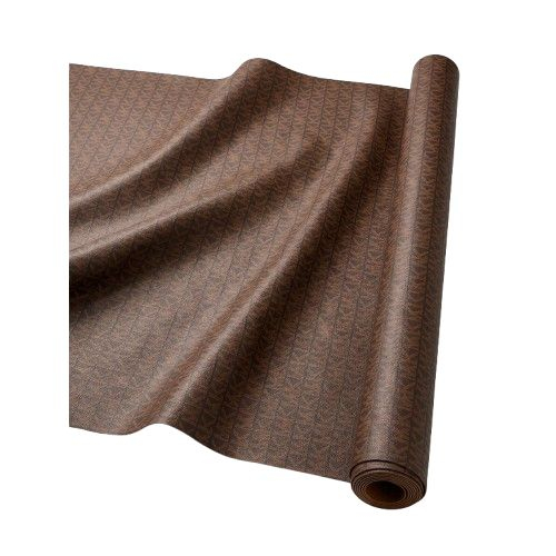 Geometric Monogram Patterned Synthetic Fashion Fabric Brown
